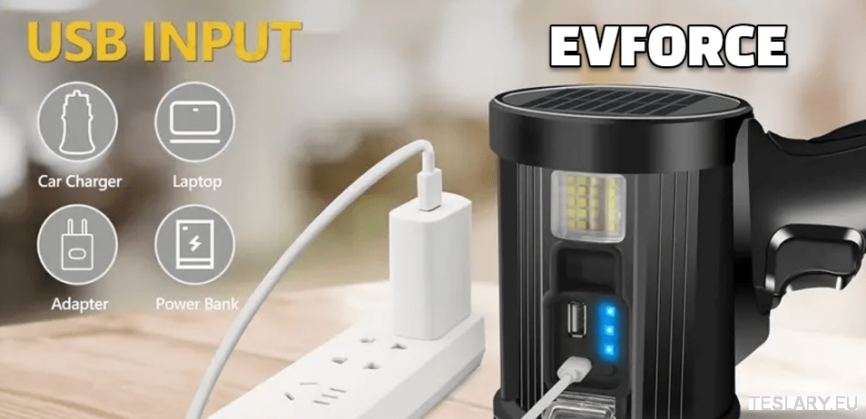 Ultra Bright Recharable Spot light / torch for your Tesla , BYD , MG or other EV - TESLARY Tesla Shop Accessories Europe Nederlands Dublin Cork Ireland Deutschland Espana Alicante France Italia