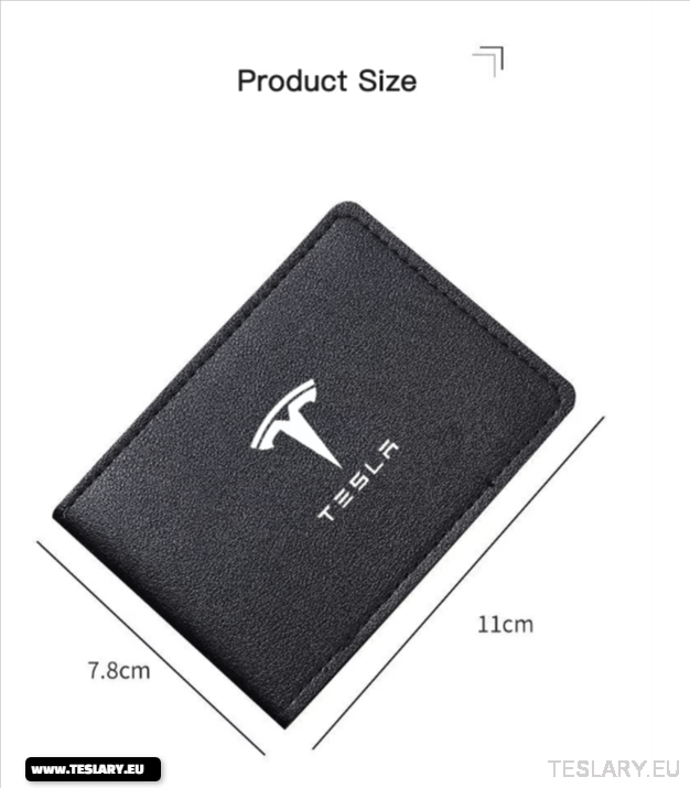 Ultra - Thin Leather ID / Card / License Holder With TESLA LOGO Back - TESLARY Tesla Shop Accessories Europe Nederlands Dublin Cork Ireland Deutschland Espana Alicante France Italia