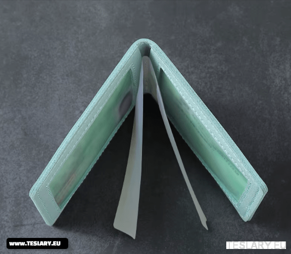 Ultra - Thin Leather ID / Card / License Holder With TESLA LOGO Back - TESLARY Tesla Shop Accessories Europe Nederlands Dublin Cork Ireland Deutschland Espana Alicante France Italia