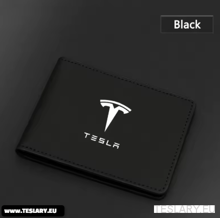 Ultra - Thin Leather ID / Card / License Holder With TESLA LOGO Back - TESLARY Tesla Shop Accessories Europe Nederlands Dublin Cork Ireland Deutschland Espana Alicante France Italia