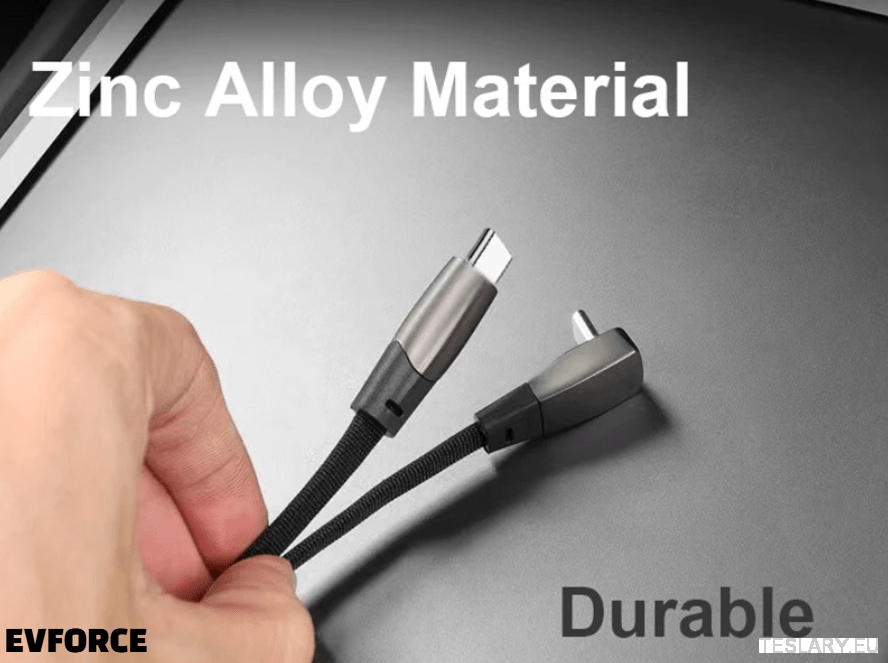 USB C TO USB C Elbow Fast Charging Cable for Tesla / BYD / EV Fast Charging TESLA Y/3/S/X/3+ - TESLARY Tesla Shop Accessories Europe Nederlands Dublin Cork Ireland Deutschland Espana Alicante France Italia