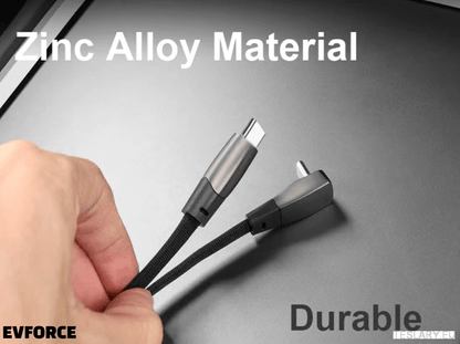 USB C TO USB C Elbow Fast Charging Cable for Tesla / BYD / EV Fast Charging TESLA Y/3/S/X/3+ - TESLARY Tesla Shop Accessories Europe Nederlands Dublin Cork Ireland Deutschland Espana Alicante France Italia