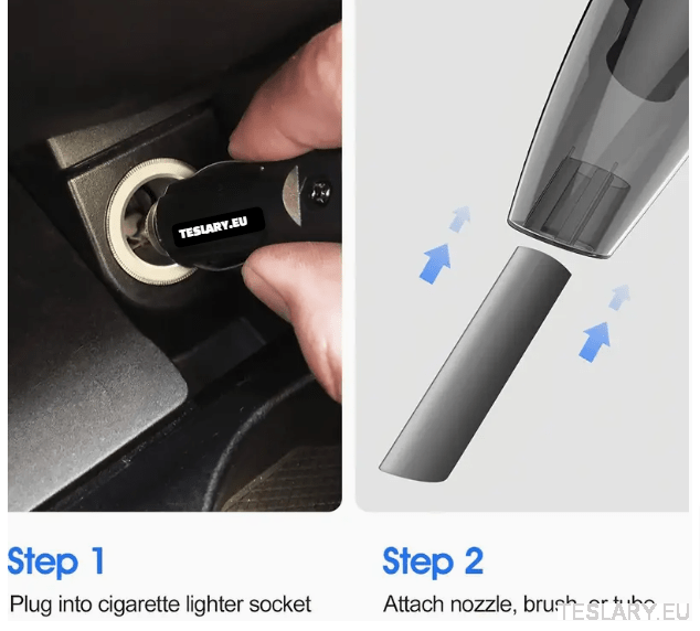 VACUUM 12V WIRED POWERFUL Handheld Car Vacuum Cleaner Black - TESLARY Tesla Shop Accessories Europe Nederlands Dublin Cork Ireland Deutschland Espana Alicante France Italia