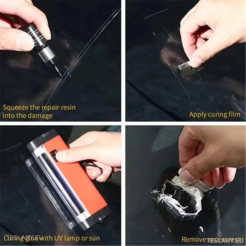 Windscreen Glass Crack Repair Kit with Resin Chamber - TESLARY Tesla Shop Accessories Europe Nederlands Ireland Deutschland Espana Alicante France Italia