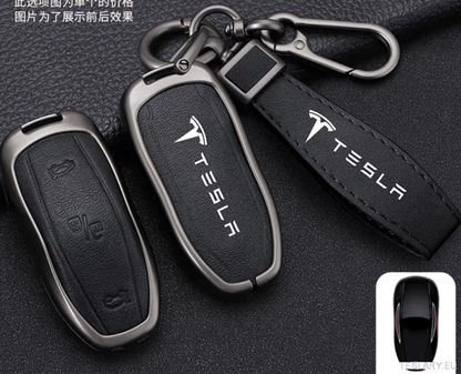 Zinc Alloy Car Smart Remote Key Case Full Cover Protection Shell Fob For Tesla Model 3 Model S Model Y Keychain Auto Accessories with Logo - TESLARY Tesla Shop Accessories Europe Nederlands Dublin Cork Ireland Deutschland Espana Alicante France Italia