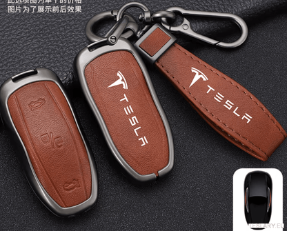 Zinc Alloy Car Smart Remote Key Case Full Cover Protection Shell Fob For Tesla Model 3 Model S Model Y Keychain Auto Accessories with Logo - TESLARY Tesla Shop Accessories Europe Nederlands Dublin Cork Ireland Deutschland Espana Alicante France Italia